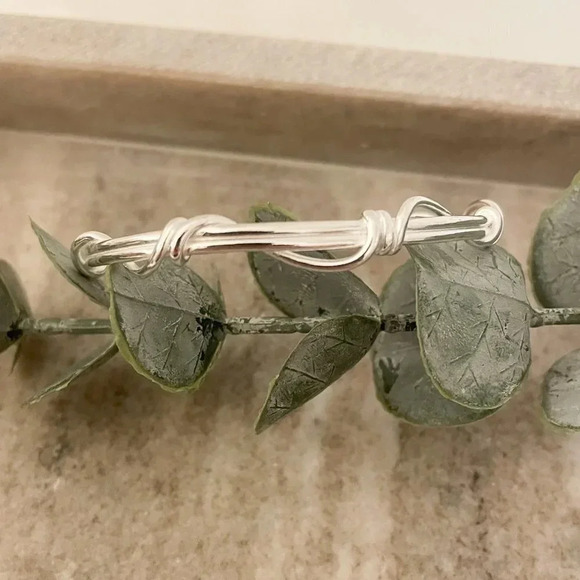 925 Sterling Silver Wavy Cuff Bracelet Dainty Bangle Bracelet Stacking Bracelet - Picture 5 of 6